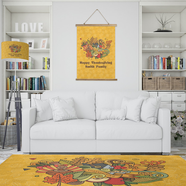Happy Thanksgiving Wall Hanging Tapestry - Portrait - IN CONTEXT