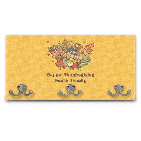 Custom Happy Thanksgiving Wall Mounted Coat Rack (Personalized)