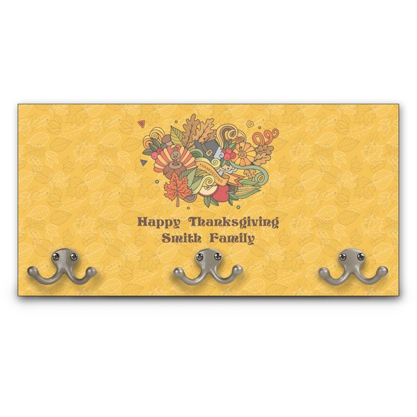 Custom Happy Thanksgiving Wall Mounted Coat Rack (Personalized)