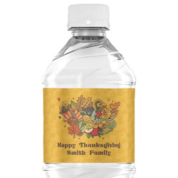 Happy Thanksgiving Water Bottle Labels - Custom Sized (Personalized)