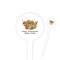Happy Thanksgiving 4" Round Plastic Food Picks - White - Single Sided (Personalized)