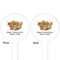 Happy Thanksgiving White Plastic 4" Food Pick - Round - Double Sided - Front & Back