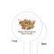 Happy Thanksgiving White Plastic 4" Food Pick - Round - Single Sided - Front & Back