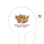 Happy Thanksgiving Cocktail Picks - Round Plastic (Personalized)