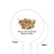 Happy Thanksgiving White Plastic 6" Food Pick - Round - Single Sided - Front & Back