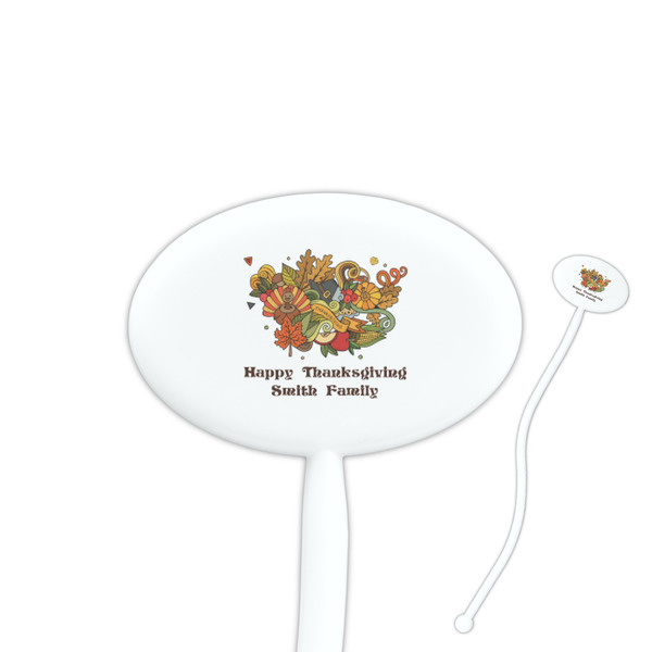 Custom Happy Thanksgiving Oval Plastic Stir Sticks (Personalized)