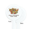 Happy Thanksgiving White Plastic 7" Stir Stick - Single Sided - Round - Front & Back