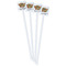 Happy Thanksgiving White Plastic Stir Stick - Double Sided - Square - Front