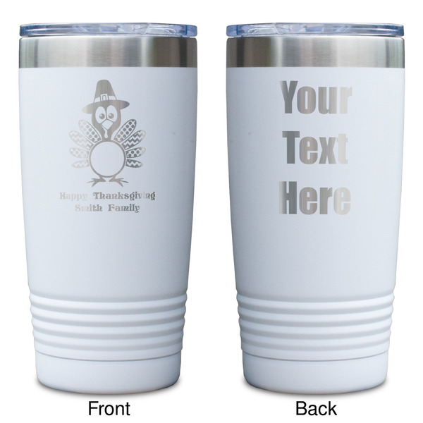 Happy Thanksgiving White Polar Camel Tumbler - 20oz - Double Sided - Approval