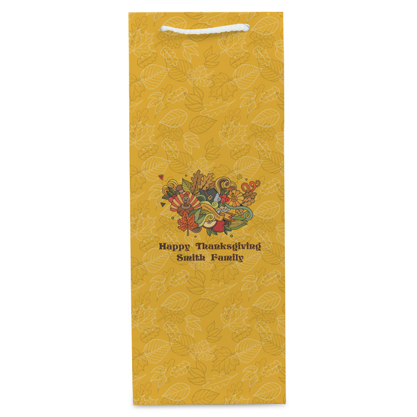 Happy Thanksgiving Wine Gift Bag - Gloss - Front