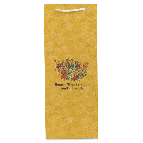 Happy Thanksgiving Wine Gift Bag - Matte - Front
