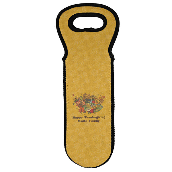 Custom Happy Thanksgiving Wine Tote Bag (Personalized)