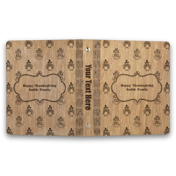 Happy Thanksgiving Wood 3-Ring Binders - 1" Half-Letter - Approval