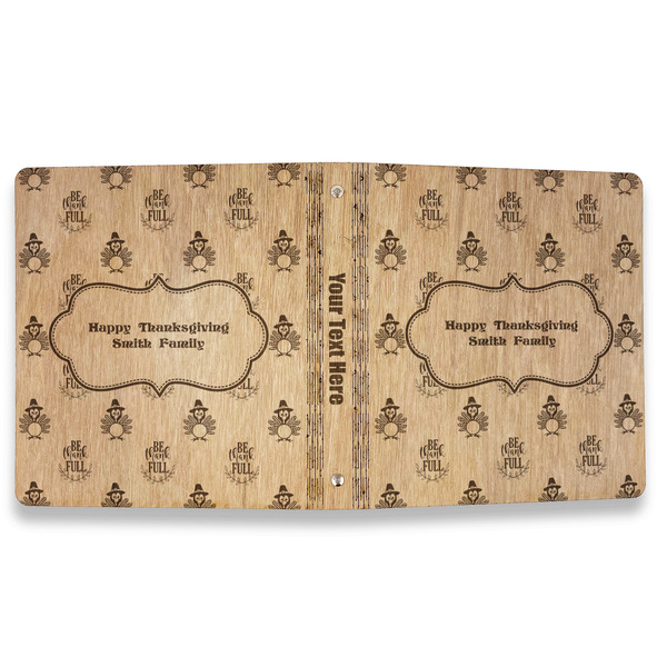 Happy Thanksgiving Wood 3-Ring Binders - 1" Letter - Approval