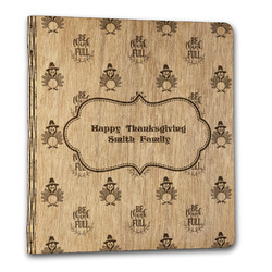 Happy Thanksgiving Wood 3-Ring Binder - 1" Letter Size (Personalized)