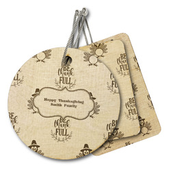 Happy Thanksgiving Wood Luggage Tag (Personalized)