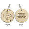Happy Thanksgiving Wood Luggage Tags - Round - Approval