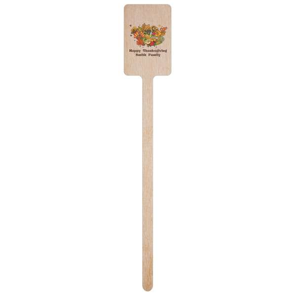 Happy Thanksgiving Wooden 6.25" Stir Stick - Rectangular - Single Stick
