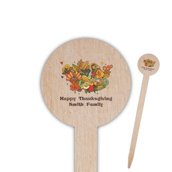 Happy Thanksgiving Round Wooden Food Picks (Personalized)