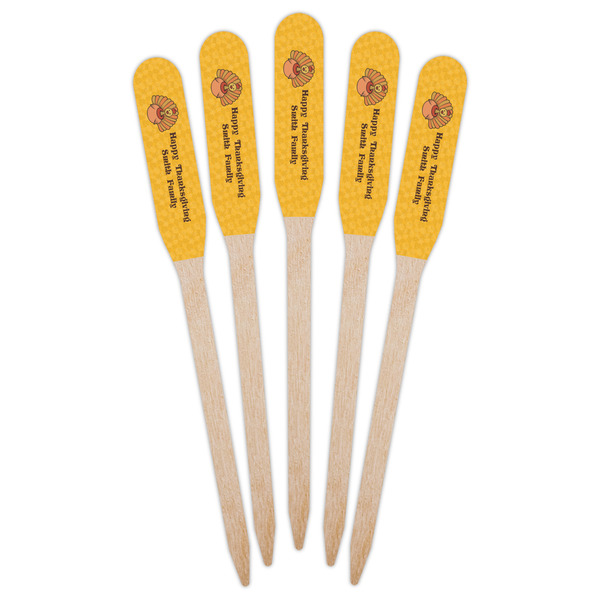 Happy Thanksgiving Wooden Food Pick - Paddle - Fan View