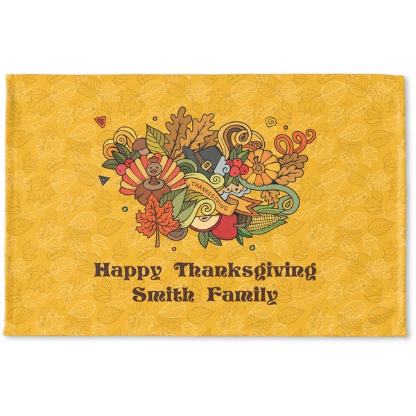 Custom Happy Thanksgiving Woven Mat (Personalized)