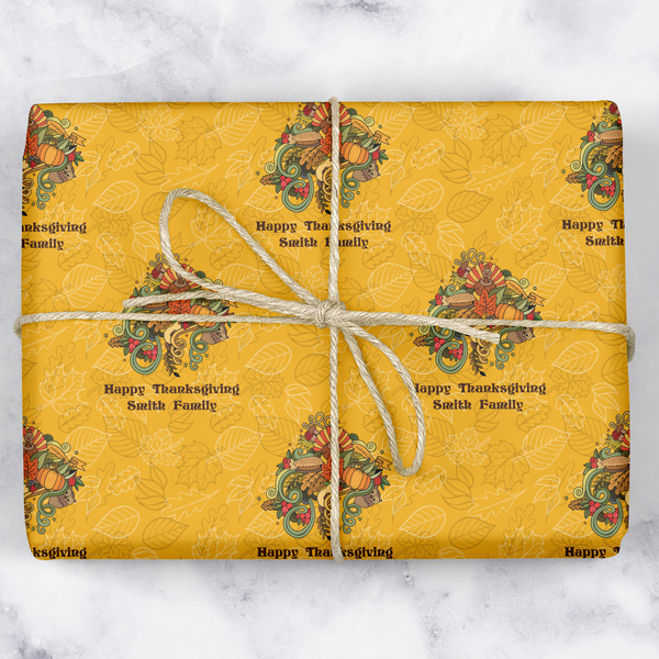Custom Happy Thanksgiving Wrapping Paper (Personalized)