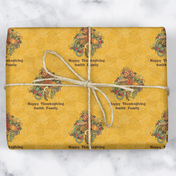Happy Thanksgiving Wrapping Paper Roll - Matte - Wrapped Box