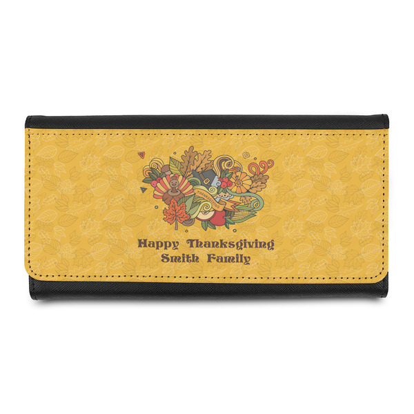 Custom Happy Thanksgiving Leatherette Ladies Wallet (Personalized)