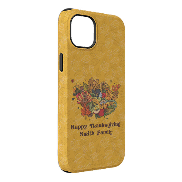 Custom Happy Thanksgiving iPhone Case - Rubber Lined - iPhone 14 Plus (Personalized)