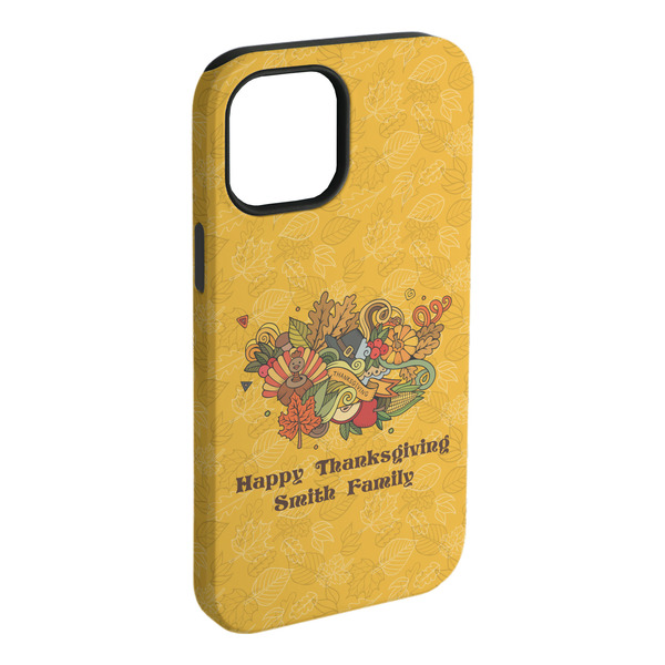 Custom Happy Thanksgiving iPhone Case - Rubber Lined - iPhone 15 Plus (Personalized)