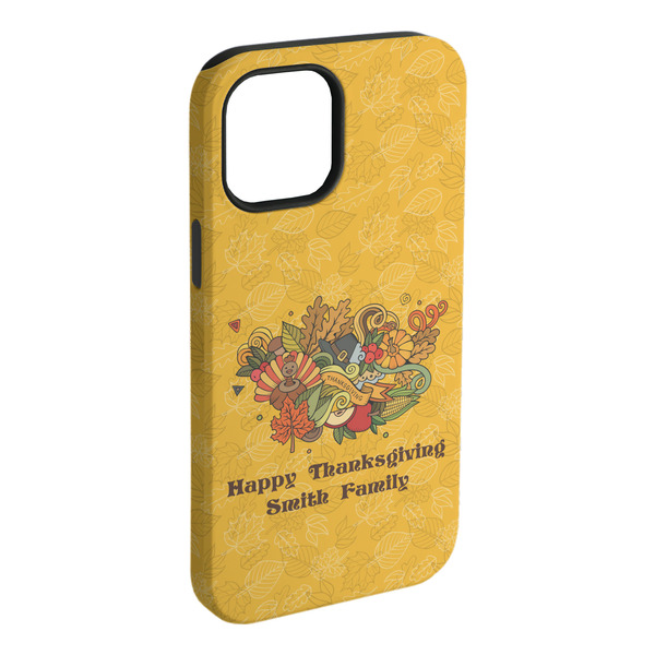 Custom Happy Thanksgiving iPhone Case - Rubber Lined (Personalized)