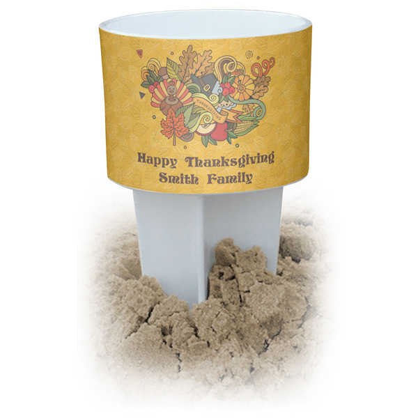 Custom Happy Thanksgiving Beach Spiker Drink Holder (Personalized)