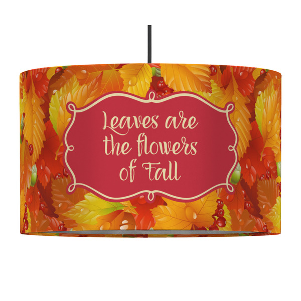 Fall Leaves 12" Drum Lampshade - PENDANT (Fabric)