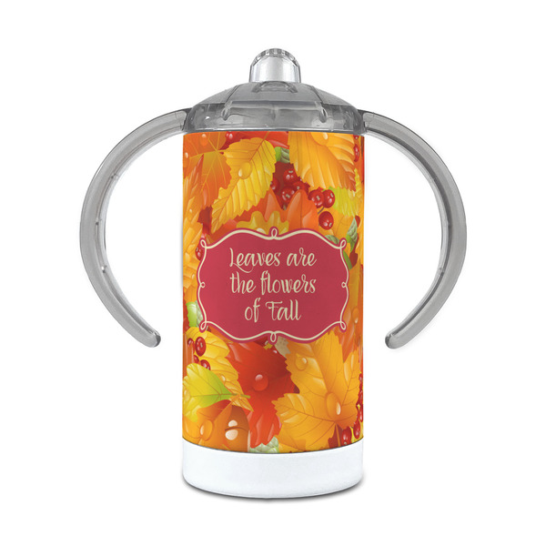 Custom Fall Leaves 12 oz Stainless Steel Sippy Cup