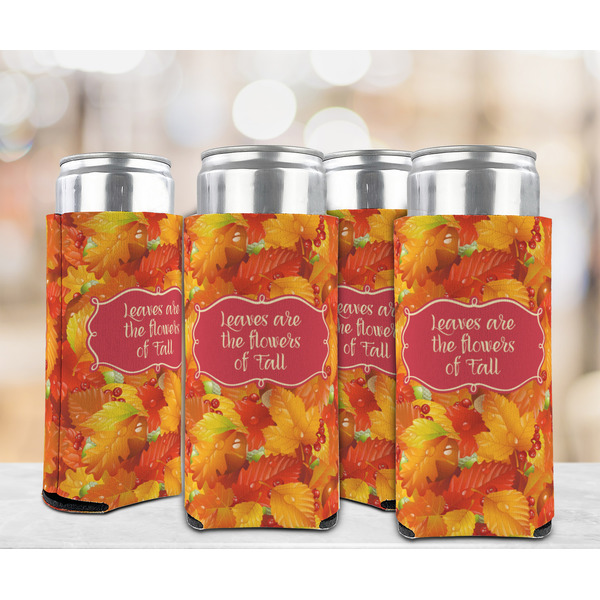 Fall Leaves 12oz Tall Can Sleeve - Set of 4 - LIFESTYLE