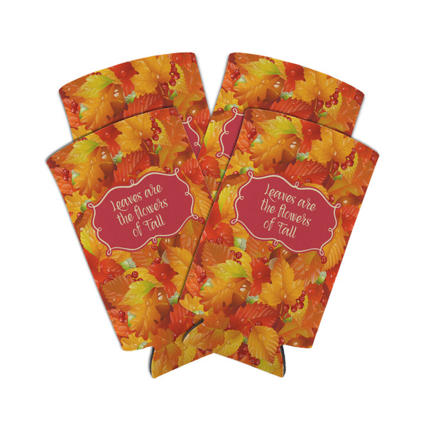 Custom Fall Leaves Can Cooler (tall 12 oz) - Set of 4