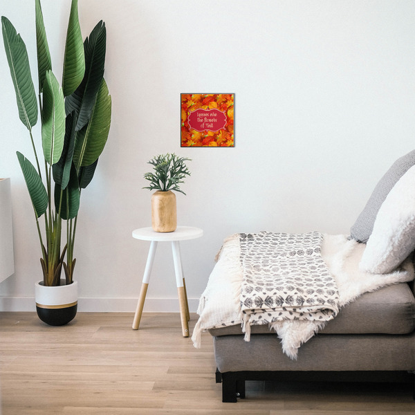 Fall Leaves 12x12 Wood Print - In Context