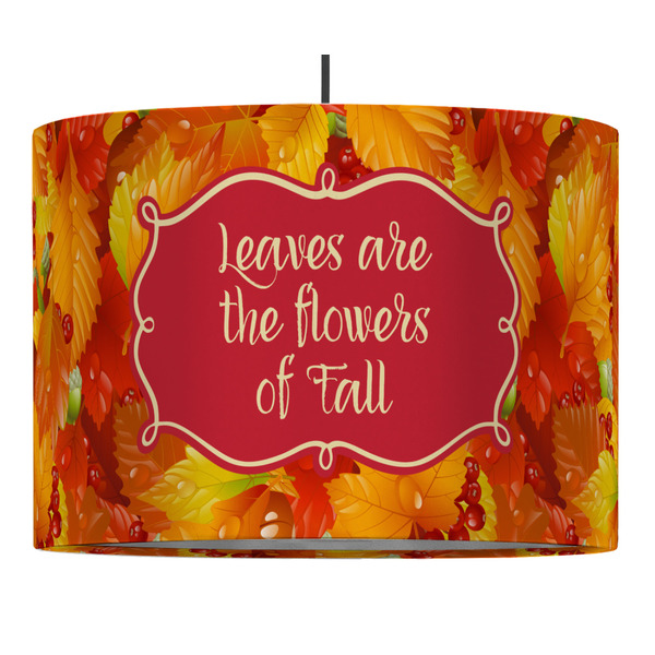 Custom Fall Leaves Drum Pendant Lamp