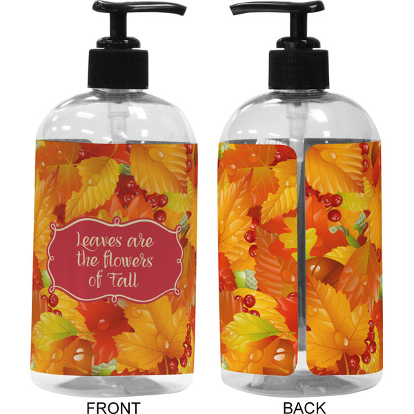 Fall Leaves 16 oz Plastic Liquid Dispenser (Approval)