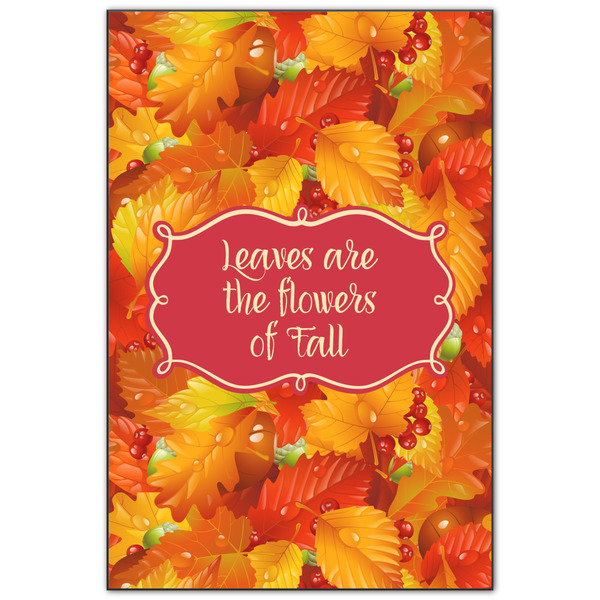 Custom Fall Leaves Wood Print - 20x30