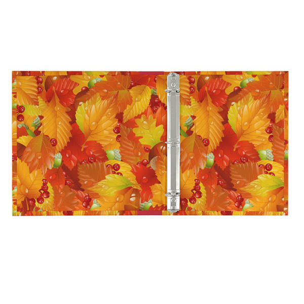 Fall Leaves 3 Ring Binders - Full Wrap - 1" - OPEN INSIDE