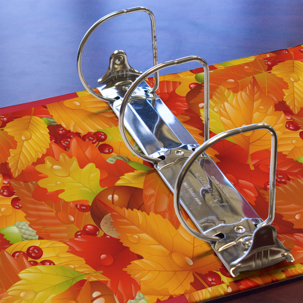 Fall Leaves 3 Ring Binders - Full Wrap - 3" - DETAIL