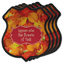 Fall Leaves Iron On Shield C Patches - Set of 4