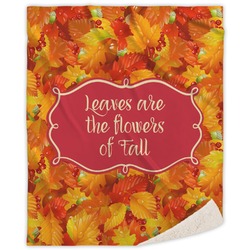 Fall Leaves Sherpa Throw Blanket
