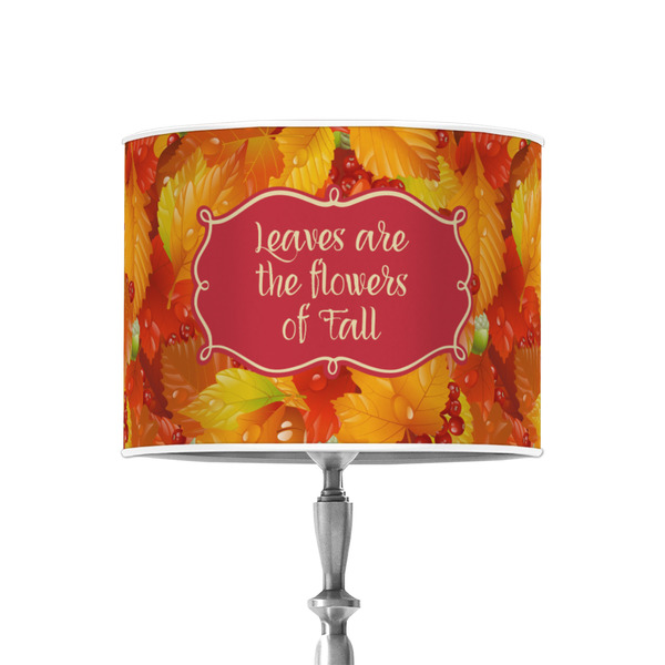 Fall Leaves 8" Drum Lampshade - ON STAND (Poly Film)