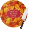 Fall Leaves 8 Inch Small Glass Cutting Board