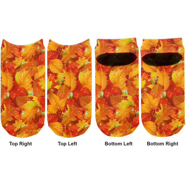 Fall Leaves Adult Ankle Socks - Double Pair - Front and Back - Apvl