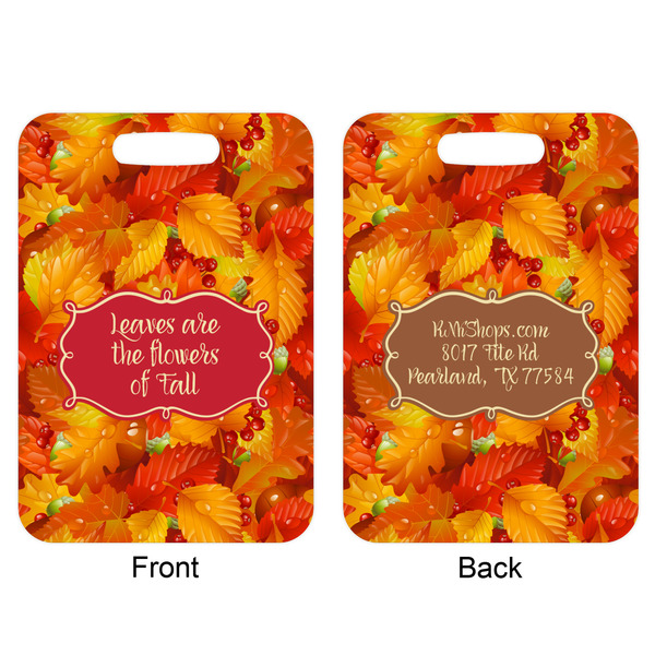 Fall Leaves Aluminum Luggage Tag (Front + Back)