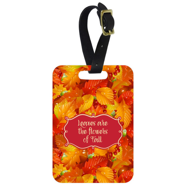 Custom Fall Leaves Metal Luggage Tag
