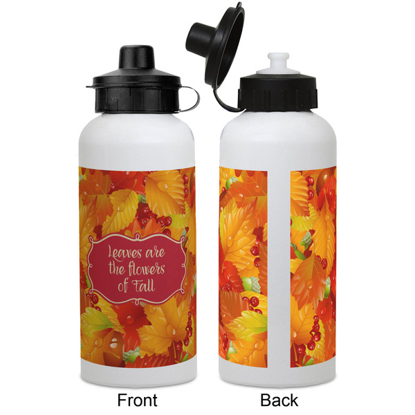 Fall Leaves Aluminum Water Bottle - White APPROVAL